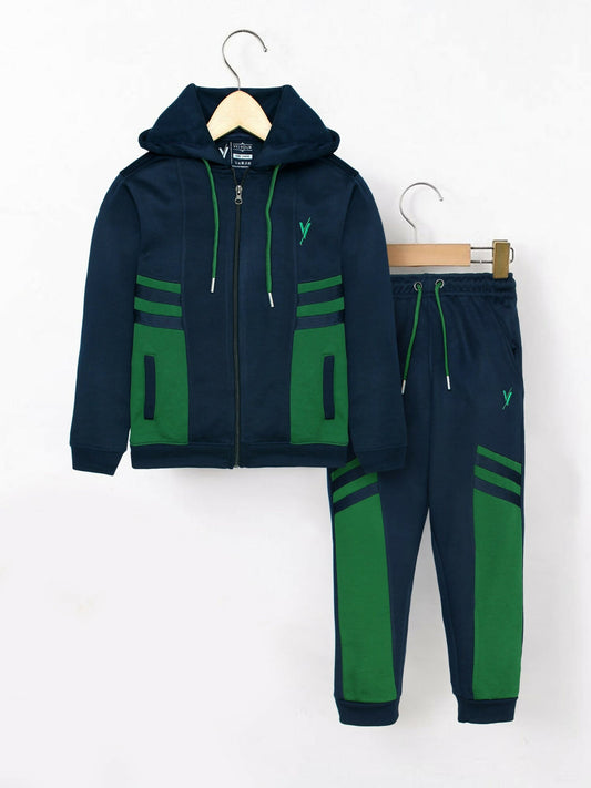 Green and Blue Velvour Winter Tracksuit-VWT31-B