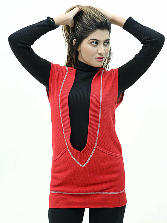 Funky Plain Waffle Candy V Neck Tropical Tops-14223