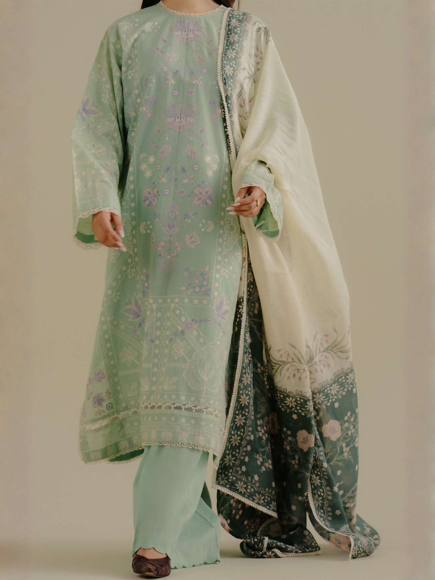 COCO by Zara Shahjahan Lawn Embroidered Unstitched 3-Piece Suit-Nyssa-10A