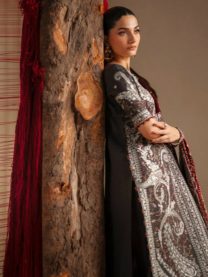 Binilyas Saqqara Kotrai Embroidered Stitched 3-Piece Suit-161-A