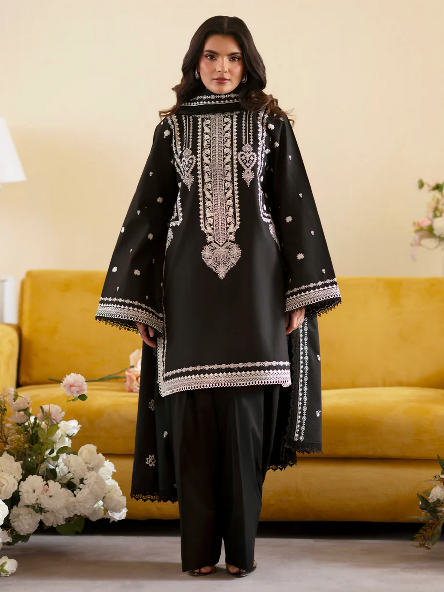 Mahnur Ember Lawn Embroidered Stitched 3-Piece Suit-EM-006