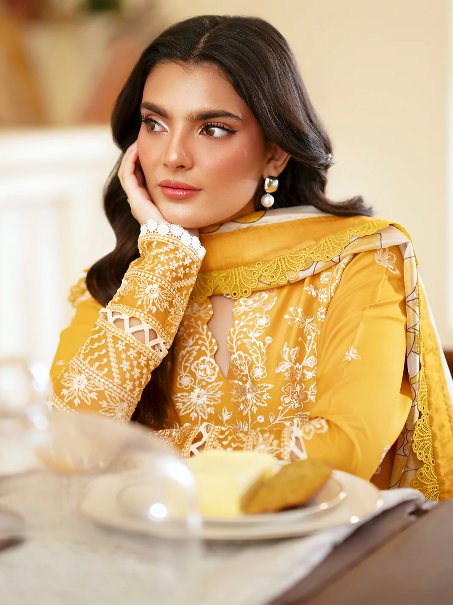 Mahnur Ember Lawn Embroidered Stitched 3-Piece Suit-EM-013