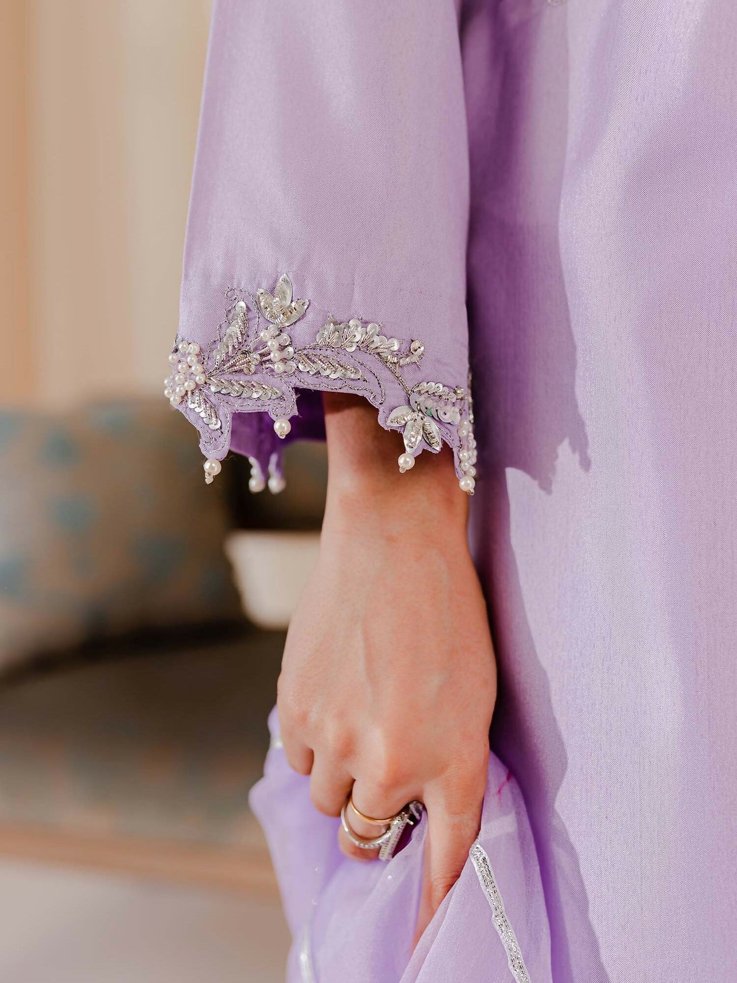 Allure By IH Raw Silk Embellished Stitched 3-Piece Suit-Irene