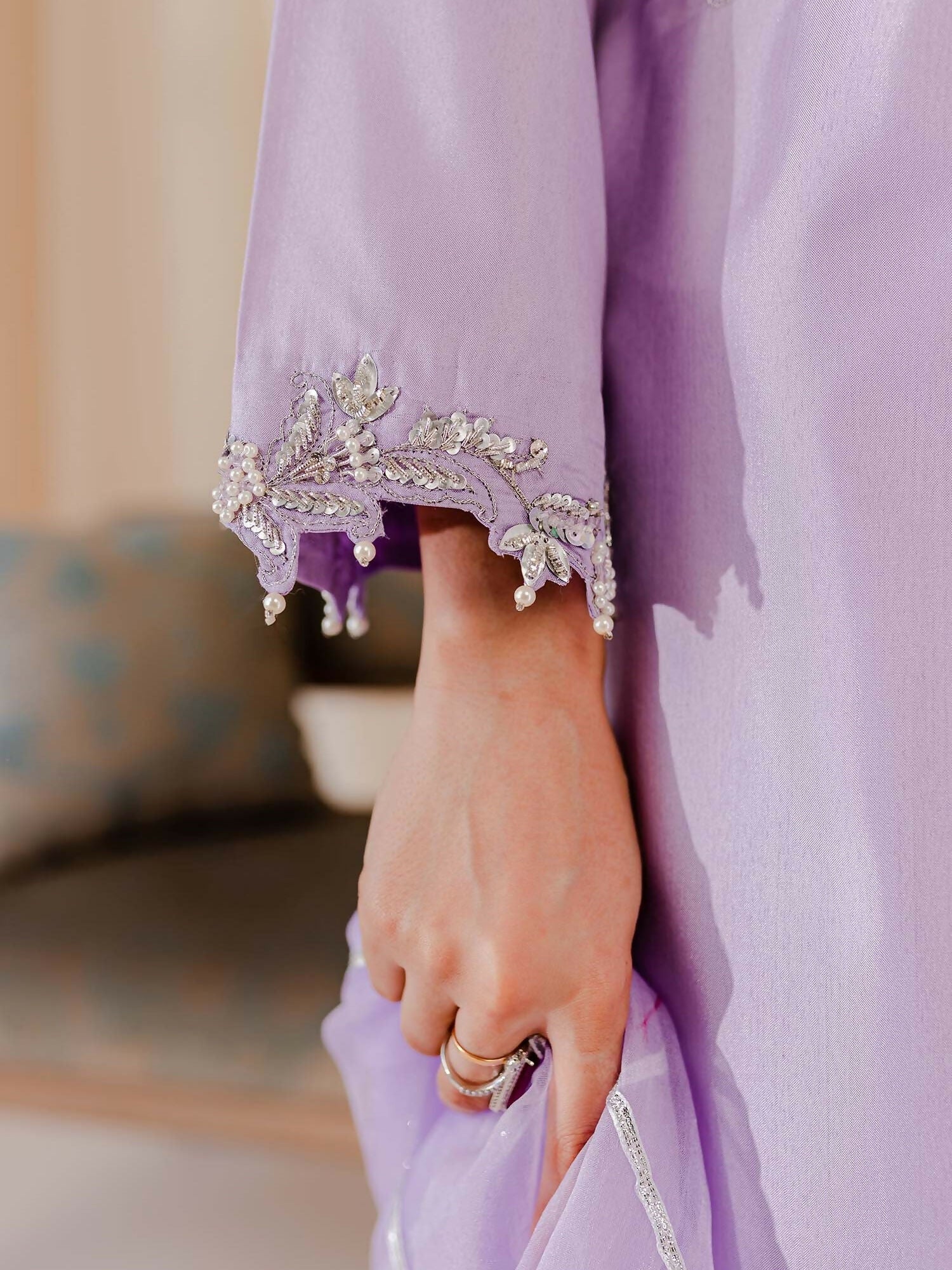 Allure By IH Raw Silk Embellished Stitched 3-Piece Suit-Irene