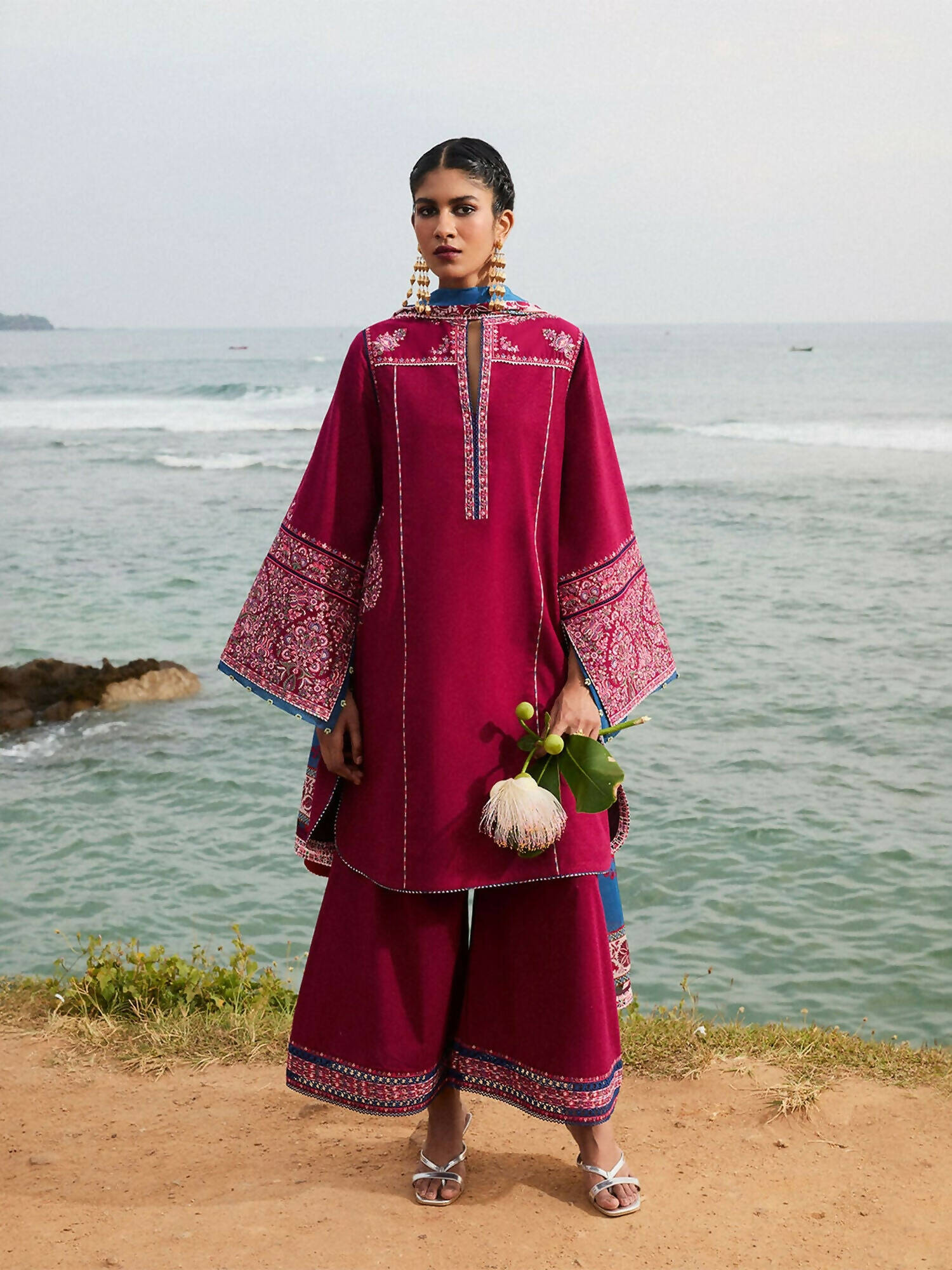 Jugnu by Hussain Rehar SS'25 Cotton Embroidered Unstitched 3-Piece Suit-Beas