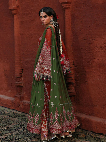 Hussain Rehar Festive Unstitched'26 Chiffon Embroidered 3-Piece Suit-Hemali