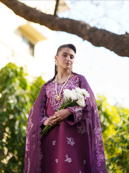Mahnur Fiona Lawn'26 Embroidered Unstitched 3-Piece Suit-F-10