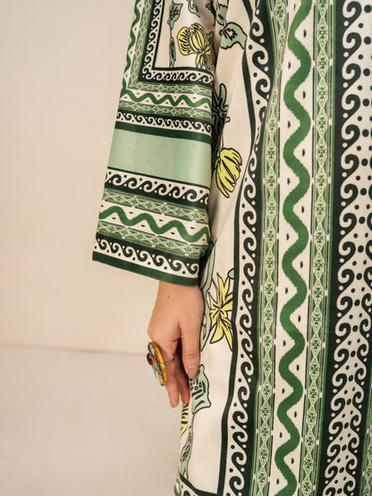 Stylish Collection Velvet Vogue Printed Co-Ord Set-Green Mint