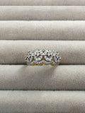 H&A Jewellery 18K Gold Polished Zircon Floral Cluster Band Ring