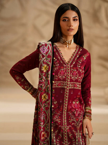 Binilyas Saqqara Kotrai Embroidered Stitched 3-Piece Suit-165-A