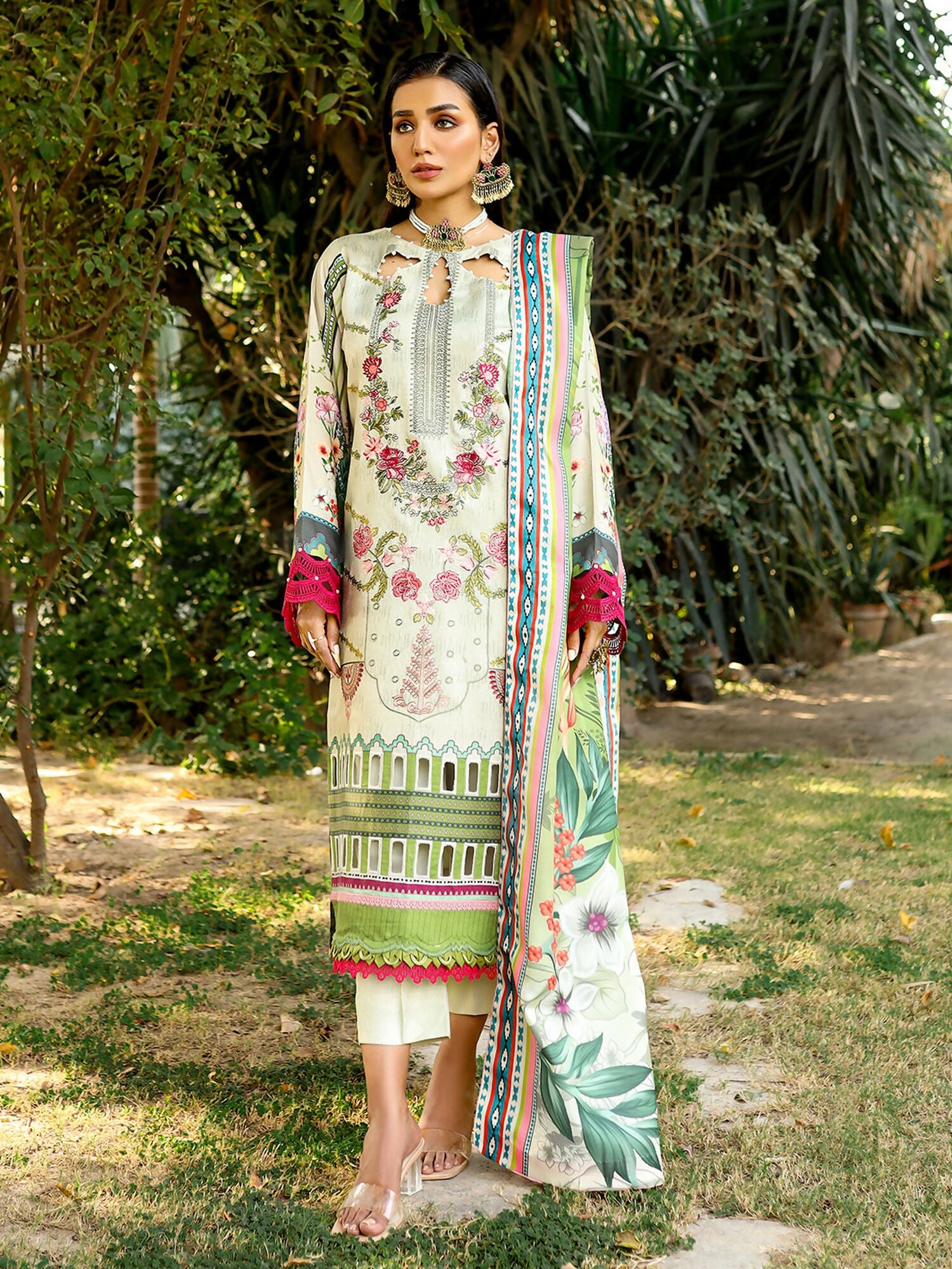 Binilyas Kotail Embroidered Unstitched 3-Piece Suit-762-A