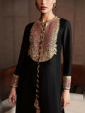 Hussain Rehar Luxury Pret Eid'24 Raw Silk Embellished Stitched 3-Piece Suit-Char