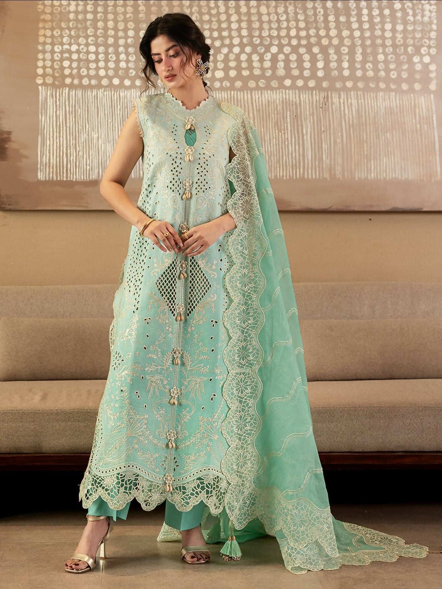 Mahnur Sirene Luxury Lawn'26 Embroidered Stitched 3-Piece Suit-S-08