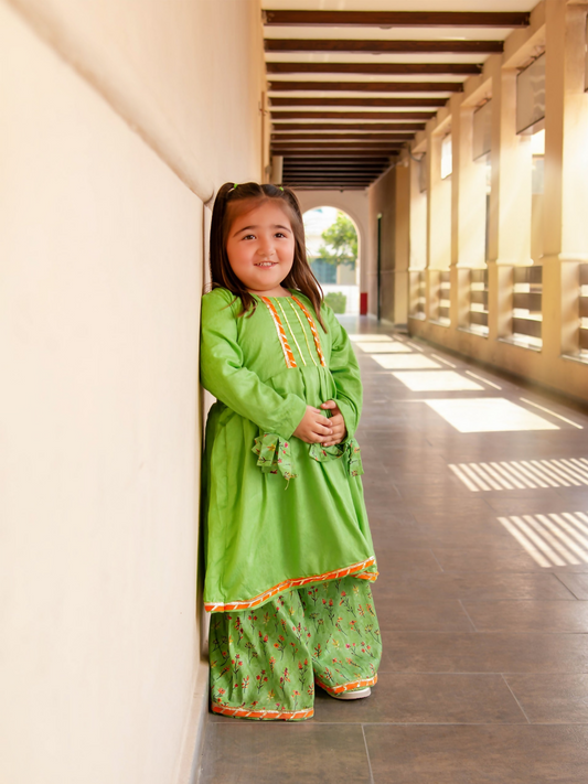 Kidoz Kloset Cotton Printed Stitched 2-Piece Suit-Daylily