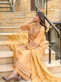Farooq Hameed Studio Raw Silk Embroidered Stitched 3-Piece Suit-Safina