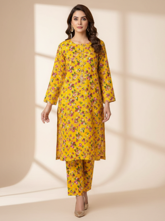 Bin Shaukat Cotton Cambric Printed Unstitched 2-Piece Suit