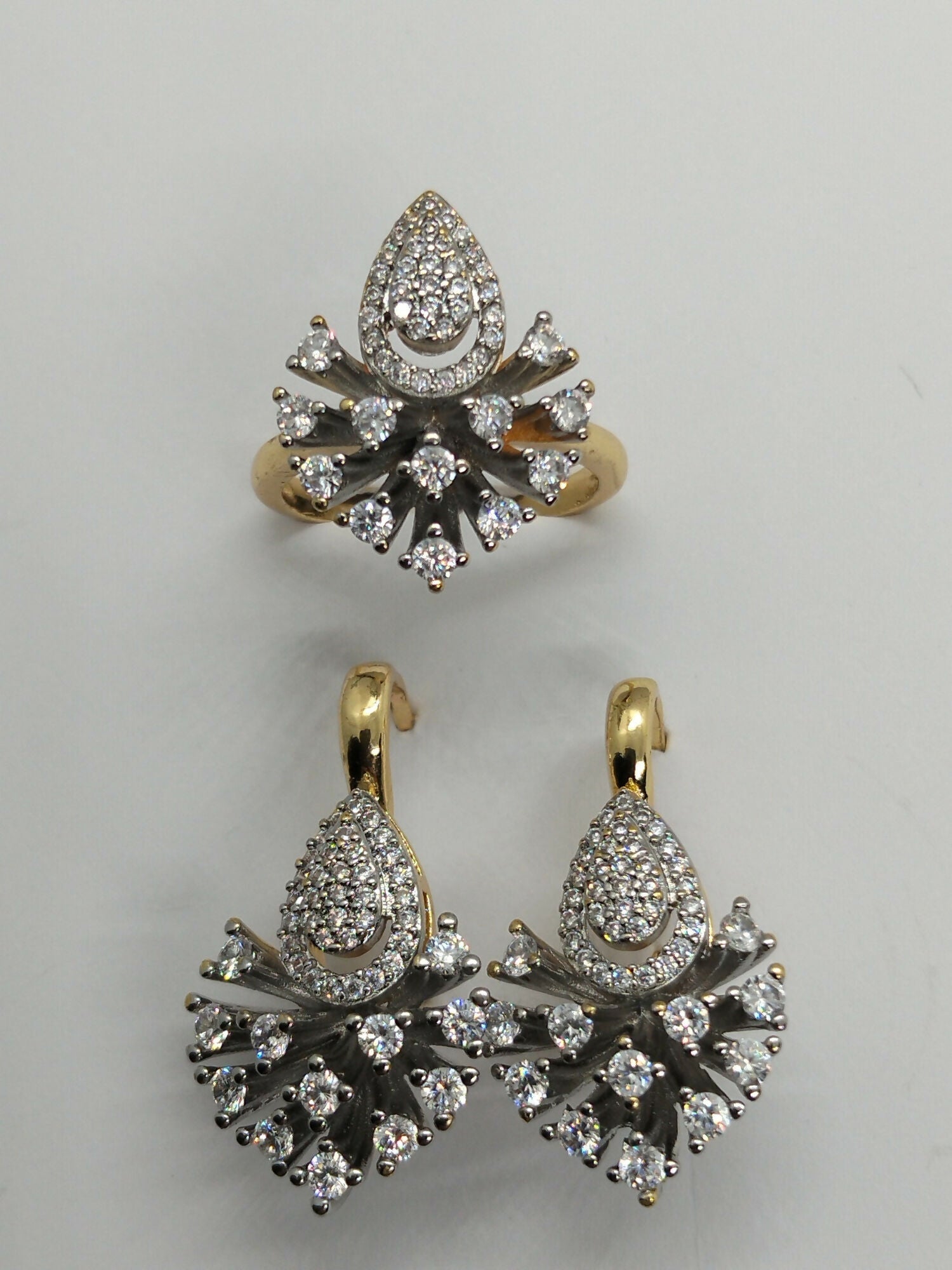 H&A Jewellery Dual Tone Earrings and Ring Set
