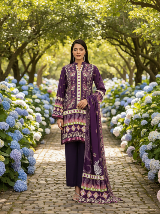 Motifz Linen Printed Unstitched 3-Piece Suit-05