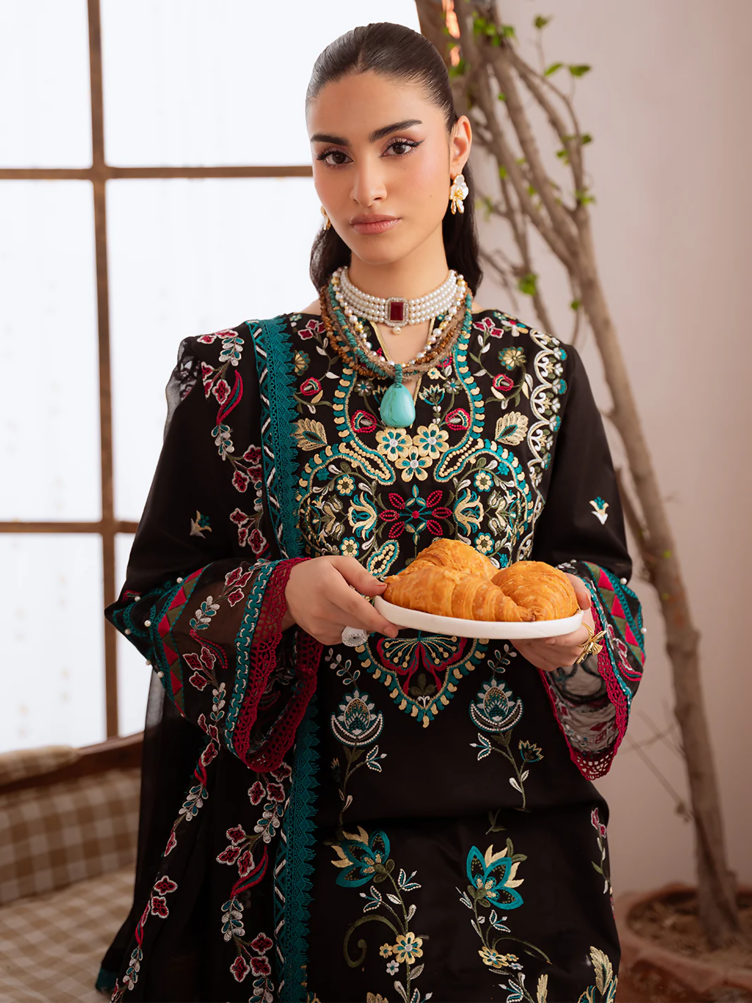 Mahnur Shanaya Lawn Embroidered Stitched 3-Piece Suit-SN-08